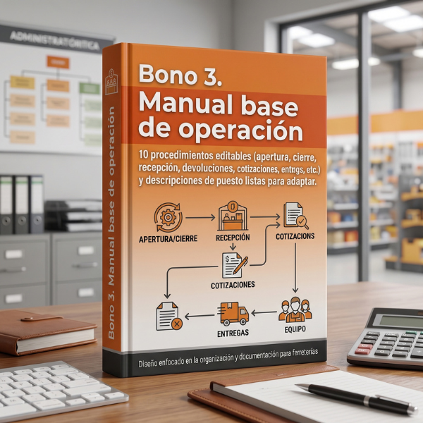 Mockup del Bono 3: Manual base de operación con 10 procedimientos