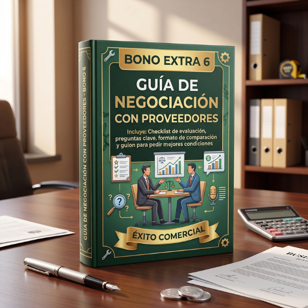 Mockup del Bono 6: Guía de negociación con proveedores