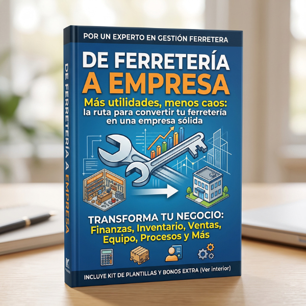Mockup del ebook De Ferretería a Empresa: más utilidades, menos caos